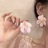Pendientes de Flor Roja Ankora para Mujer, Pendientes Exagerados de Lujo Ligero, Pendientes con Diseño de Principios de Primavera y Temperamento