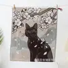 Original Exportación a Japón Morita Estilo Exquisito de Ilustración de Gato Negro Cuento de Hadas Retro Algodón No Retorcido Toalla Pequeña Pañuelo Cuadrado Pequeño