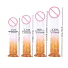 Tapón Anal de Cristal Bicolor Color Mixto Pene Artificial Dispositivo de Masturbación Femenina Productos Sexuales para Adultos Venta al por Mayor