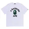 Marca de Moda de Verano Comercio Exterior Transfronterizo Cabeza de Mono Bape Manga Corta 260g Unisex Holgado Dibujos Animados Top de Media Manga Camiseta