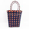 Cesto de Vegetais Tecido Saco de Armazenamento de Presentes Colorido Xadrez Fresco Sacola Tote de Praia DIY Estilo Japonês Vertical