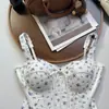 Sexy camisola de encaje con ballenas estilo francés para mujer, camiseta base entalladora, top de tubo