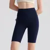 Pantalones Cortos Deportivos de Fitness para Mujer Sin Costuras Embarazosas Sensación al Aire Libre de Pierna Desnuda Adelgazantes de Cintura Alta Levanta Glúteos Pantalones Capri de Yoga