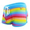 UXH Bóxer de rayas de colores para hombre europeos y americanos, sexy, con copa, bañador de rayas de colores, pantalones cortos deportivos de playa de secado rápido para hombre