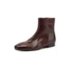 Botines Chelsea de cuero lavable de alta calidad para ir al trabajo, colección otoño/invierno 2026, tacón bajo grueso, punta redonda, botines de cuero genuino, talla de mujer 42