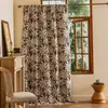Cortinas Retro Estilo Americano con Rosas, Más Vendidos Transfronterizos, Estilo Pintura al Óleo Jacquard, Semioscuras, Cortinas sin Taladro para Ventanas de Mirador de Dormitorio