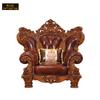 Sofá Estilo Europeo Combinación 1234 Juego para Sala de Estar, Lujo Americano Cuero Genuino Muebles de Madera Maciza, Chaise Longue de Tamaño Grande con Detalles Tallados