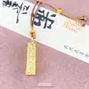Tienda de Oro Mismo Estilo Arena Dorada Hielo Triturado Cuadrado Colgante de Fortuna Collar Sólido Oro Roto Cuadrado Ladrillo Colgante Retro Regalo para Mujer