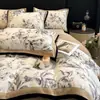 Conjunto de Cama de Veludo de Leite de Inverno Espessado Luxo Leve High-End Capa de Edredom de Flanela Coral de Dupla Face Lençol de Cama de Flanela