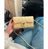 Cartera de Monedas Estilo Chanel para Mujer Color Amarillo Pollo Bolso para Teléfono Móvil Nuevo Llegada 2025 Bolso de Hombro Cruzado con Cadena y Cuadros de Diamantes Versátil