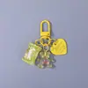 Llavero de Oso de Caramelo Corazón Colorido Llavero de Cuentas DIY Accesorios Colgante Decorativo Versátil Venta al por Mayor
