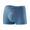 Nova Roupa Íntima Boxer Masculina de Viscose de Cintura Média Mighty Male Ponto Concavo de Grafeno Massagem Antibacteriana Roupa Íntima Confortável para Homens