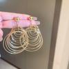 Pendientes de borlas de metal con lazo de flores y agujas de plata, de lujo, exagerados, europeos y americanos, nuevos y creativos, para mujer.