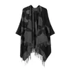2025 Nuevo Otoño e Invierno Moda Clásica Ropa de Abrigo para Mujer Chal Geométrico con Borlas Caliente de Doble Cara Jacquard Bufanda de Doble Uso