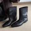 Botas Martin estilo coreano de pele de carneiro para afinar, botas justas de bico quadrado e salto grosso, botas curtas versáteis de calçar, botas Chelsea