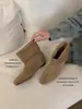 Botas versátiles retro de cuero suave con punta cuadrada, botines 2026 para mujer, plegables para primavera y otoño, nuevo estilo de moda con diseño oculto para aumentar la altura