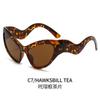 Gafas de sol de ojo de gato nuevas de verano personalizadas, gafas de sol decorativas de moda con colores del arcoíris europeos y americanos, gafas transfronterizas para mujer, venta al por mayor
