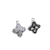 Colgante Flor Estrella de Cobre Chapado en Oro con Circonita Materiales para Manualidades DIY Accesorios Pulsera Collar Pendiente Joyería Colgante