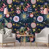 Pegatina de Pared Floral Romántica Autoadhesiva Papel Tapiz Resistente a la Humedad y al Moho Ecológico Lujo Ligero Decorativa para Pared de Dormitorio Armario Renovación
