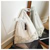 Diseño Original Estilo Vacaciones de Verano Bolso de Playa de Gran Capacidad Nicho Empalme Lienzo de Algodón Puro Flor Bolso de Hombro Tote