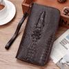 Bolso Clutch Largo con Cremallera para Hombre de Marca de Moda Business Casual Moda Europea y Americana Gran Capacidad Patrón Cocodrilo Billetera Multitarjetas