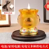 Lámpara de Loto, Lámpara Siempre Encendida, Vela Digital para el Hogar, Lámpara de Ofrenda para Bodhisattva, Lámpara de Buda, Lámpara de Altar de Cristal para Buda, Recargable