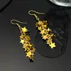 Pendientes Retro Transfronterizos de Aleación de Moda con Borla de Hoja Larga Estilo Nicho Pendientes de Lentejuelas de Gama Alta para Mujer