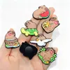 Encantadores Charms de Zapato de Goma Suave de PVC de Capibara Accesorios de Dibujos Animados de Capibara Crocs Decoración Desmontable para DIY Hebilla de Zapato