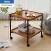 Mesa de té pequeña móvil, carrito pequeño, estante de almacenamiento mini con ruedas para sala de estar/balcón, mesita de noche, mesa auxiliar, mesa redonda pequeña