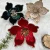 Al por mayor Transfronterizo Atmósfera Navideña Flores Rojas de Navidad Atrezo para Decoración de Hoteles Festivos Flores Decorativas Navideñas