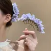 Novo prendedor de cabelo flor com borla de pérola estilo chinês para mulheres, presilha lateral, acessório de cabelo Hanfu estilo antigo, acessório para fotos