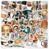 50/100 Pegatinas de Graffiti de Café Estilo Lindo, Pegatinas Decorativas Impermeables para Botellas de Agua y Maletas, Pegatinas Creativas para Niños