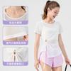 Top de Running y Fitness de Seda Helada Transpirable Delgado de Verano, Cubre Ropa de Yoga de Malla Versátil, Cubre Ropa Deportiva de Secado Rápido de Manga Corta