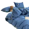 Conjunto minimalista de quatro peças listrado 100% algodão de qualidade classe A para maternidade e bebês, lençol de puro algodão com fio cationic embutido, conjunto de três peças para dormitório 4