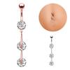 Amazon verão novo pingente de zircônia AAA aço inoxidável cirúrgico piercing de umbigo três diamantes joia de piercing de unha