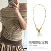 ¡Estilo Literario Antiguo de Barbie Loca! Collar Largo con Borla de Concha Dorada Estilo Festivo Colgante Nuevo Primavera y Verano Pequeño