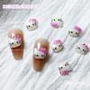 Caliente transfronterizo Hello Kitty joyería para uñas hielo transparente lindo gato de dibujos animados micrófono DIY horquilla joyería para uñas