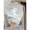 Camiseta de Manga Larga para Niñas Otoño/Invierno 2026 Nuevo Estilo Top Térmico de Polar Alemán para Niños Medianos y Mayores Estilo Coreano Elegante Top con Volantes Ropa Interior
