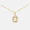 Collar Transfronterizo de Circonita Cúbica para Nuevo Producto, Diseño de Nicho de Lujo Ligero, Joyería con Colgante Cuadrado para Mujer, Gama Alta, Sencillo y Moderno
