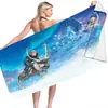 Toalla de Playa Serie Frozen, Toalla Cuadrada Versátil de Doble Cara de Forro Polar de Fibra Ultrafina para Natación y Baño