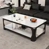 Nueva Mesa de Café Minimalista Moderna 2026 para Sala de Estar, Mesa de Café Pequeña de Doble Capa de Cristal Templado, Mesa de Té Rectangular