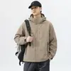 Nueva chaqueta de otoño e invierno para hombre de talla grande, abrigo con capucha de estilo simple para el trabajo, top cortavientos holgado extragrande
