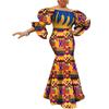 1 peça geração cabelo vestido étnico africano feminino vestido longo tecido de cera dupla face de algodão vestido étnico africano tradicional