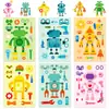 Transfronterizo 6 Hojas/Paquete Pegatinas de Rompecabezas de Robot de Dibujos Animados Juguetes para Niños Material Creativo Pegatinas que Cambian de Cara Nuevo Estilo