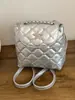 Mochila Acolchada con Cadena Estilo Chanel para Mujer Nueva Colección Primavera/Verano 2026 Moda Coreana Mochila Pequeña con Acabado de Alta Gama Bolso de Hombro Único