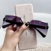 Nuevas Gafas de Sol Sin Marco Estilo Coreano para Mujer Verano Celebridad de Internet Gafas para Transmisión en Vivo Tendencia Adelgazantes para Rostro Grande Gafas Anti-ultravioleta 9233