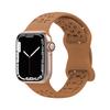 Correa de silicona transpirable con estampado de leopardo para Apple Watch iWatch Series, hebilla de mariposa, color sólido