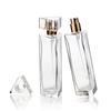 Frasco de perfume de vidrio triangular único 30ml 50ml transparente de alta calidad bayoneta perfume cosmético frasco fino de spray