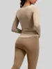 Conjunto de yoga sin costuras con cuello en V, conjunto deportivo de fitness de cintura alta elástico que levanta las caderas para correr, deportes y ciclismo