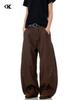 Pantalones Scimitar Americanos 11Kn para Hombres y Mujeres, Silueta Holgada, Remaches, Diseño Deconstruido, Ajustados, Holgados, Casuales, Pantalones de Pierna Ancha